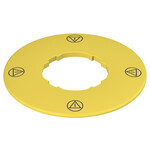 VE TF32A5113 Pizzato Elettrica Этикетка с фигурным отверстием, диаметром 60 мм, желтый диск, надпись acc. to ISO 13850