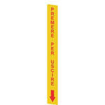VF AP-A1AGR01 Pizzato Elettrica Желтая наклейка, прямоугольная 300x32 мм, красная надпись "PREMERE PER USCIRE"