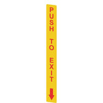 VF AP-A1AGR02 Pizzato Elettrica Желтая наклейка, прямоугольная 300x32 мм, красная надпись "PUSH TO EXIT"