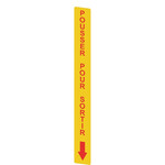 VF AP-A1AGR05 Pizzato Elettrica Желтая наклейка, прямоугольная 300x32 мм, красная надпись "POUSSER POUR SORTIR"
