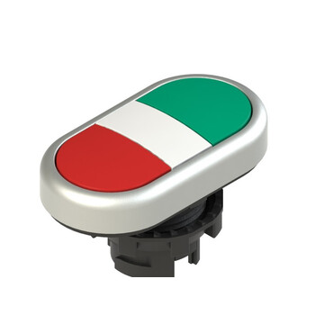 E2 1PDRL90423 Pizzato Elettrica Двойная пониженная плоская кнопка, без маркировки