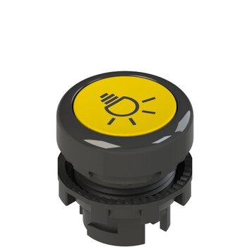 E2 1PU2R521L16 Pizzato Elettrica Желтая плоская кнопка с пружинным возвратом, с маркировкой